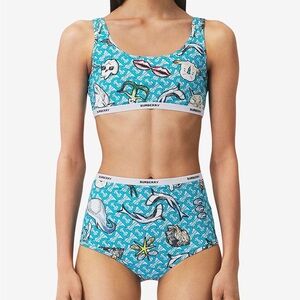 Burberry Tarnie Shark Print Monogram Two‎ Piece Swimsuit​